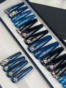 Navy Vibes – Press-On Nails Long Ballerina